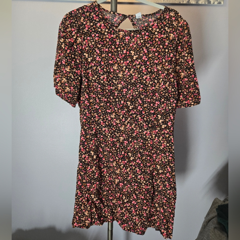 Old Navy Floral Mini Dress - Black and Pink